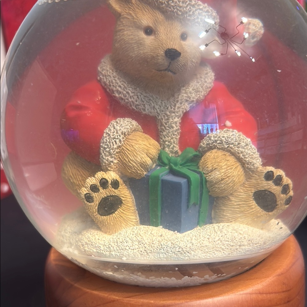Eddie Bauer Holiday Bear Snow Globe - Red and Green